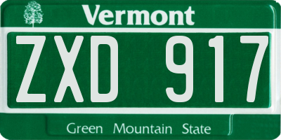 VT license plate ZXD917