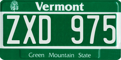 VT license plate ZXD975