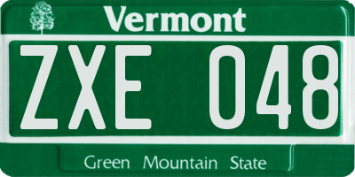 VT license plate ZXE048