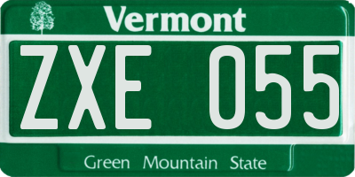 VT license plate ZXE055