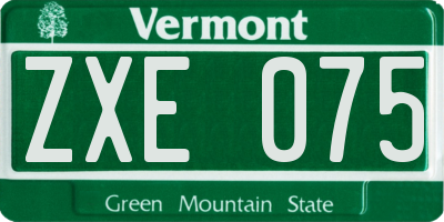 VT license plate ZXE075