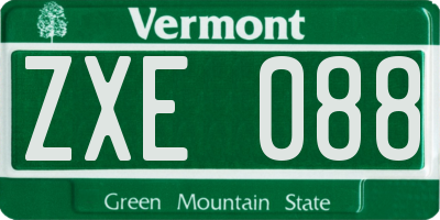 VT license plate ZXE088