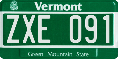 VT license plate ZXE091