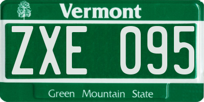 VT license plate ZXE095