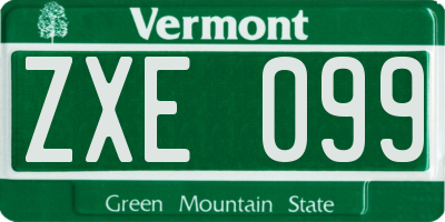 VT license plate ZXE099
