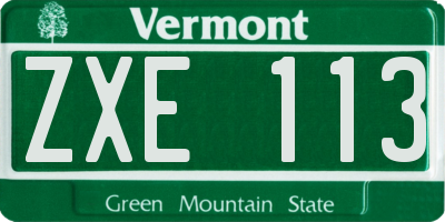 VT license plate ZXE113