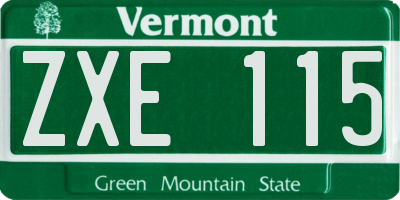 VT license plate ZXE115