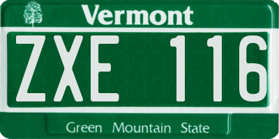 VT license plate ZXE116