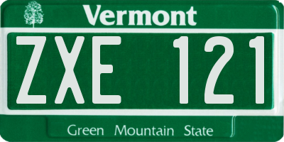 VT license plate ZXE121