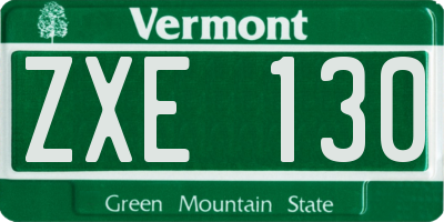 VT license plate ZXE130