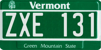 VT license plate ZXE131