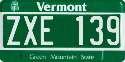 VT license plate ZXE139