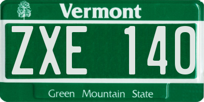 VT license plate ZXE140