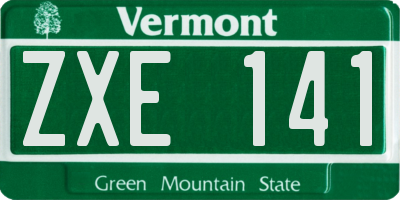VT license plate ZXE141