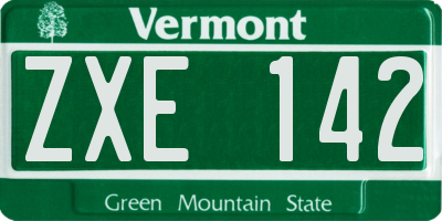 VT license plate ZXE142