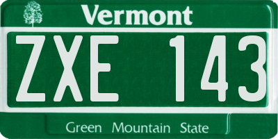 VT license plate ZXE143
