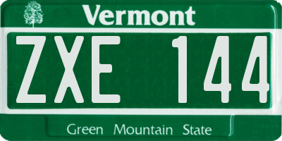 VT license plate ZXE144