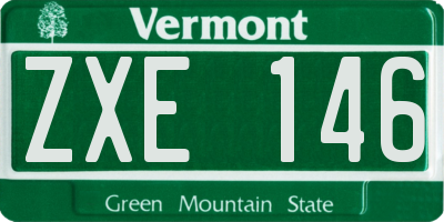 VT license plate ZXE146