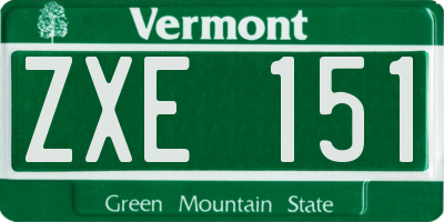 VT license plate ZXE151