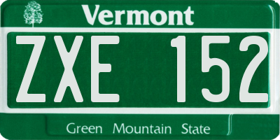 VT license plate ZXE152