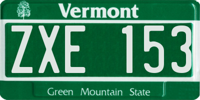 VT license plate ZXE153