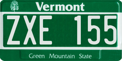 VT license plate ZXE155