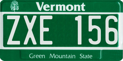 VT license plate ZXE156