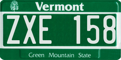 VT license plate ZXE158