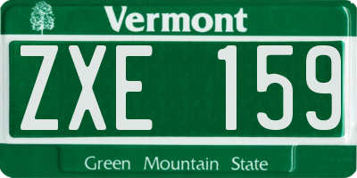 VT license plate ZXE159