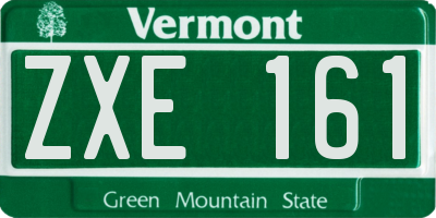 VT license plate ZXE161