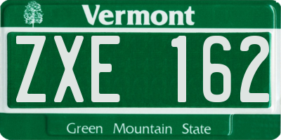 VT license plate ZXE162