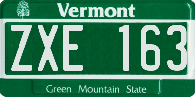 VT license plate ZXE163