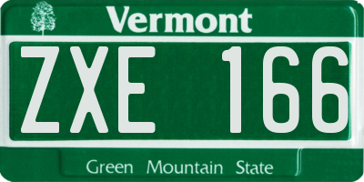 VT license plate ZXE166