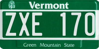 VT license plate ZXE170