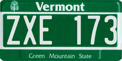 VT license plate ZXE173