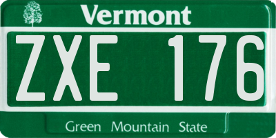 VT license plate ZXE176