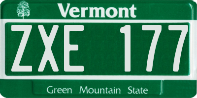 VT license plate ZXE177