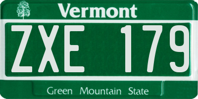 VT license plate ZXE179