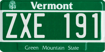 VT license plate ZXE191