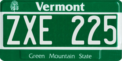 VT license plate ZXE225