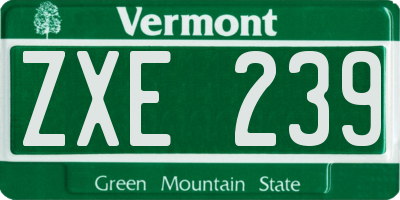 VT license plate ZXE239