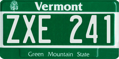 VT license plate ZXE241