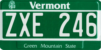 VT license plate ZXE246