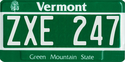 VT license plate ZXE247
