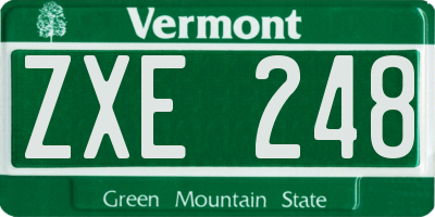 VT license plate ZXE248