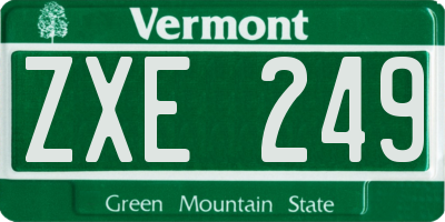 VT license plate ZXE249