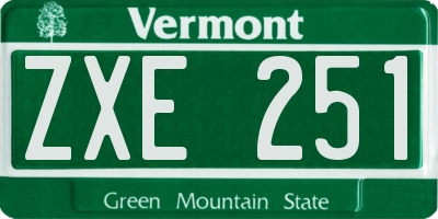 VT license plate ZXE251