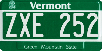 VT license plate ZXE252