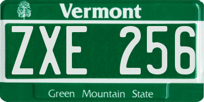 VT license plate ZXE256