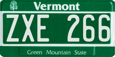 VT license plate ZXE266